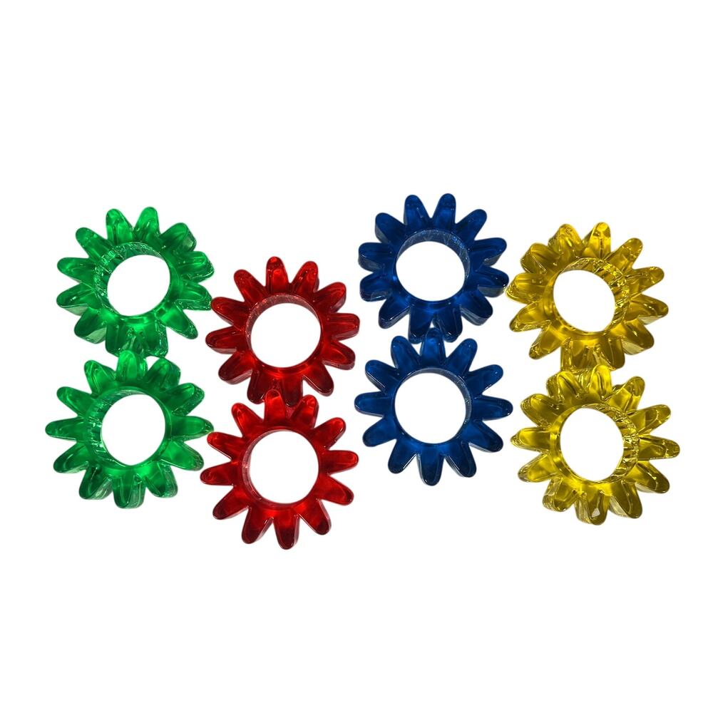 DANSK Flower Napkin Rings Set of 8 Multicolor Acrylic Taiwan Bright Table Decor